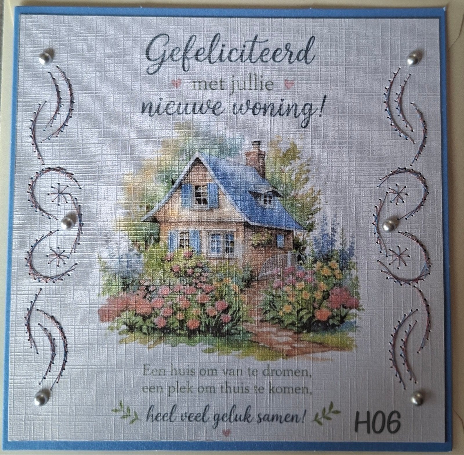 Geborduurde Wenskaarten Nieuwe Woning, Nieuw, Man of Vrouw, Info@sparklecrafts.nl, Ophalen of Verzenden
