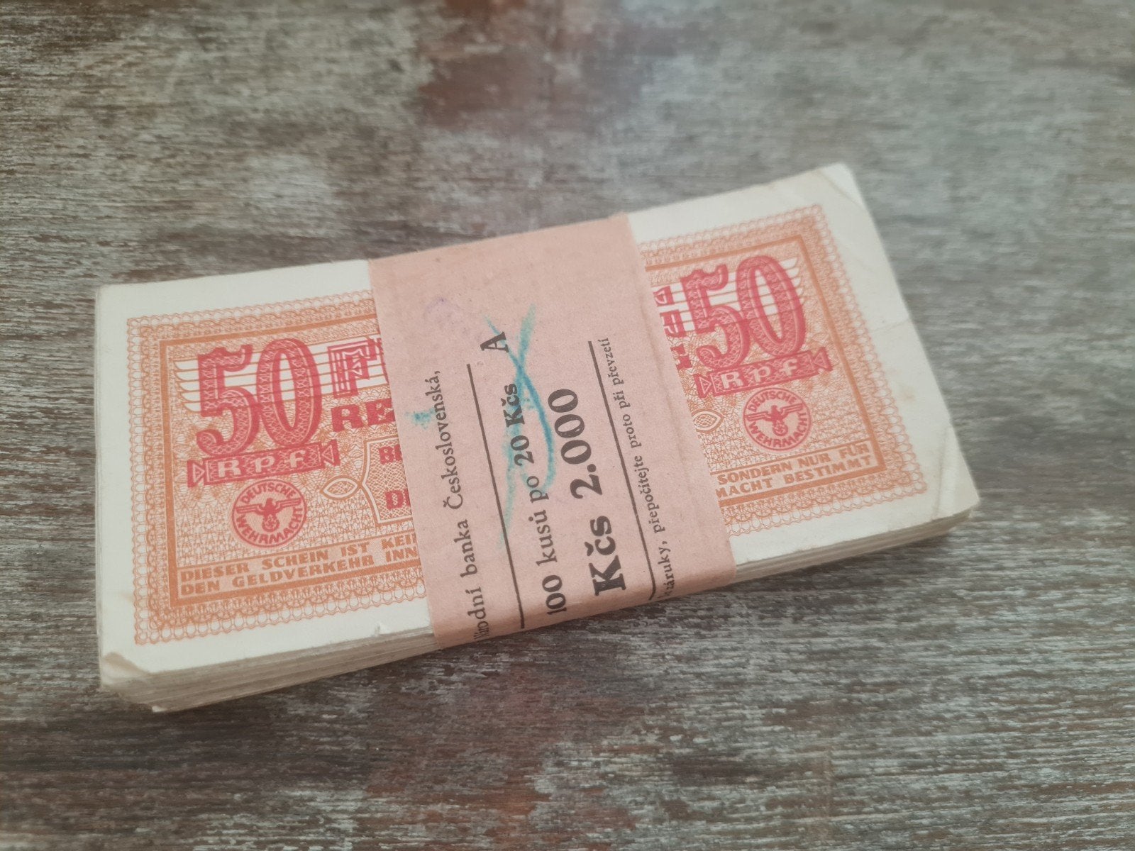 Bundel 100x 50 pfennig Wehrmacht Tweede Wereldoorlog, Ophalen of Verzenden, Duitsland