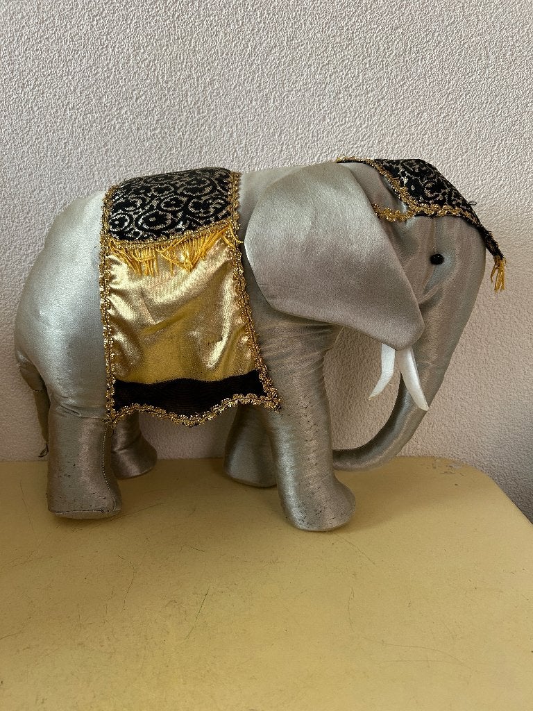 Luxe Stoffen Olifant Deurstopper - Zilver & Goud (40cm), Binnen, Gebruikt, Ophalen of Verzenden, Textiel