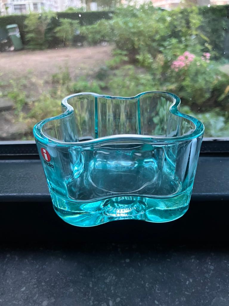 Iittala Alvar Aalto waxinelichtje watergroen, Ophalen of Verzenden