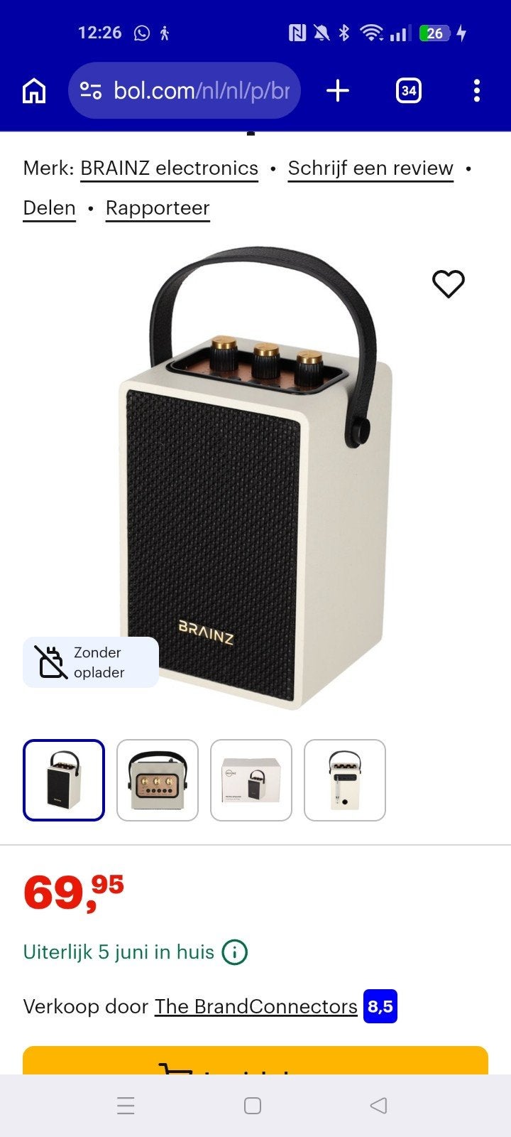 Bluetooth Speaker met Radio - Brainz Electronics, Audio, Tv en Foto, Luidsprekers, Ophalen of Verzenden