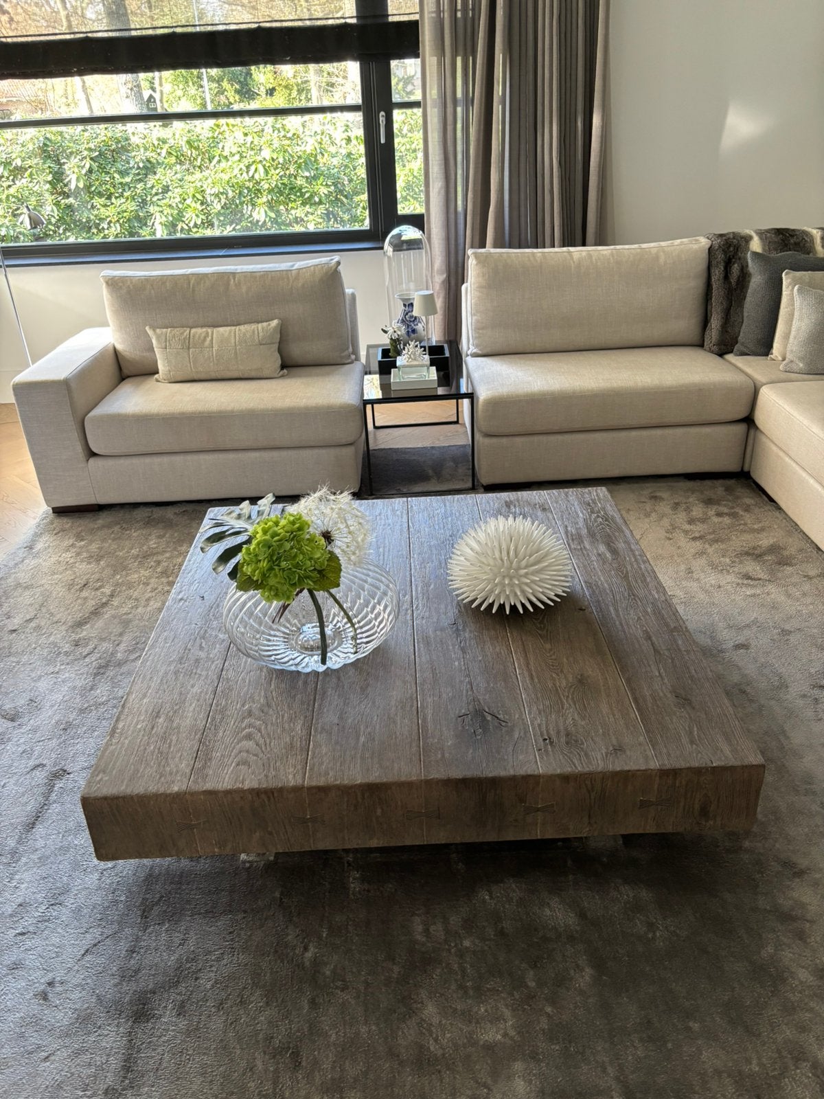 Massief houten salontafel, Ophalen