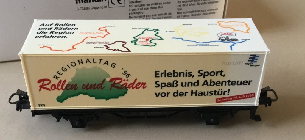 MäRKLIN H0 # 4481.96702 CONTAINERWAGEN " REGIONALTAG '96 ", Wisselstroom, Wagon, Ophalen of Verzenden, Zo goed als nieuw