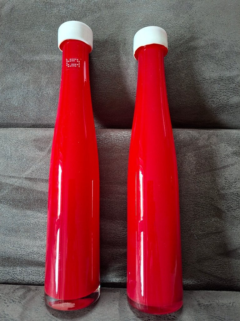 2 nieuwe, rode Fidrio vazen, Huis en Inrichting, Nieuw, Ophalen of Verzenden, Glas, 40 cm