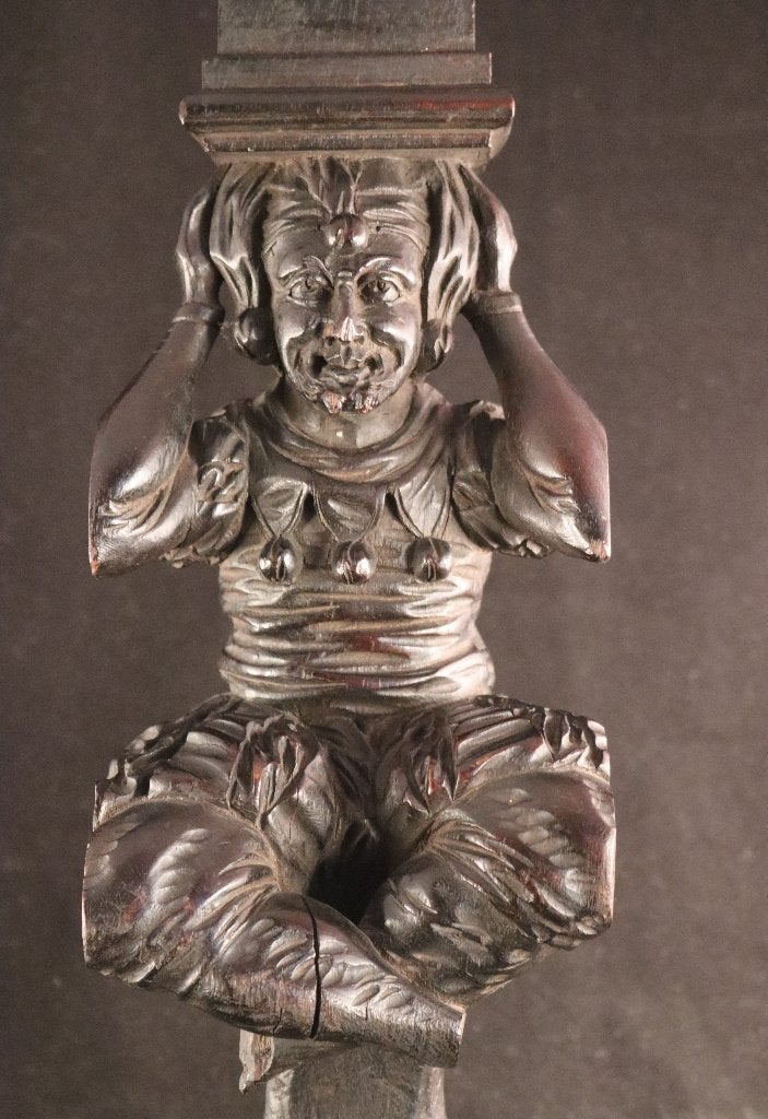Grote antieke kariatide lachende nar, Antiek en Kunst, Ophalen of Verzenden