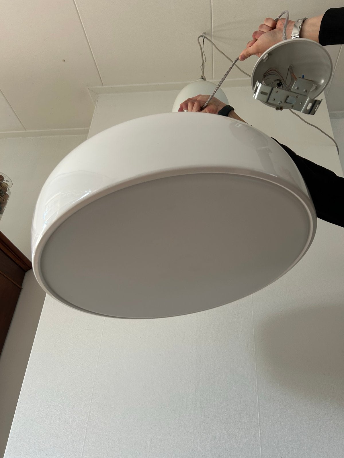 2x Flos Smithfield hanglamp wit, Ophalen, Zo goed als nieuw, Metaal, E27 (groot)