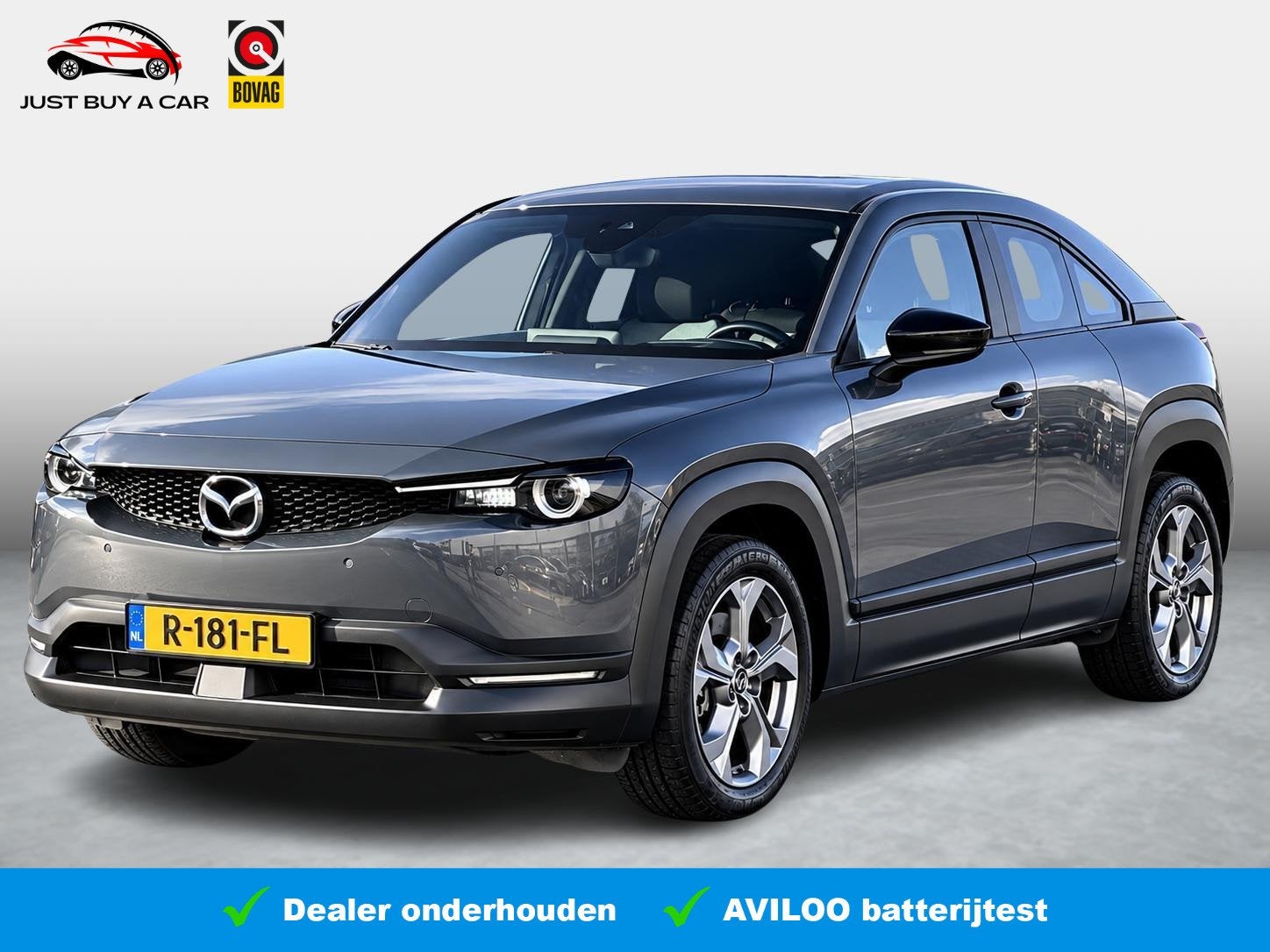 Mazda MX-30 e-SkyActiv+ 145 36 kWh SoH 95% | Adaptieve Cruis, Stof, Gebruikt, Zwart, Met garantie (alle)