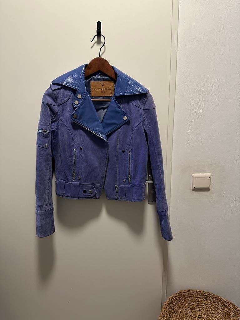 Goosecraft leren suède jack blauw maat S, Kleding | Dames, Ophalen of Verzenden, Nieuw, Maat 36 (S), Blauw