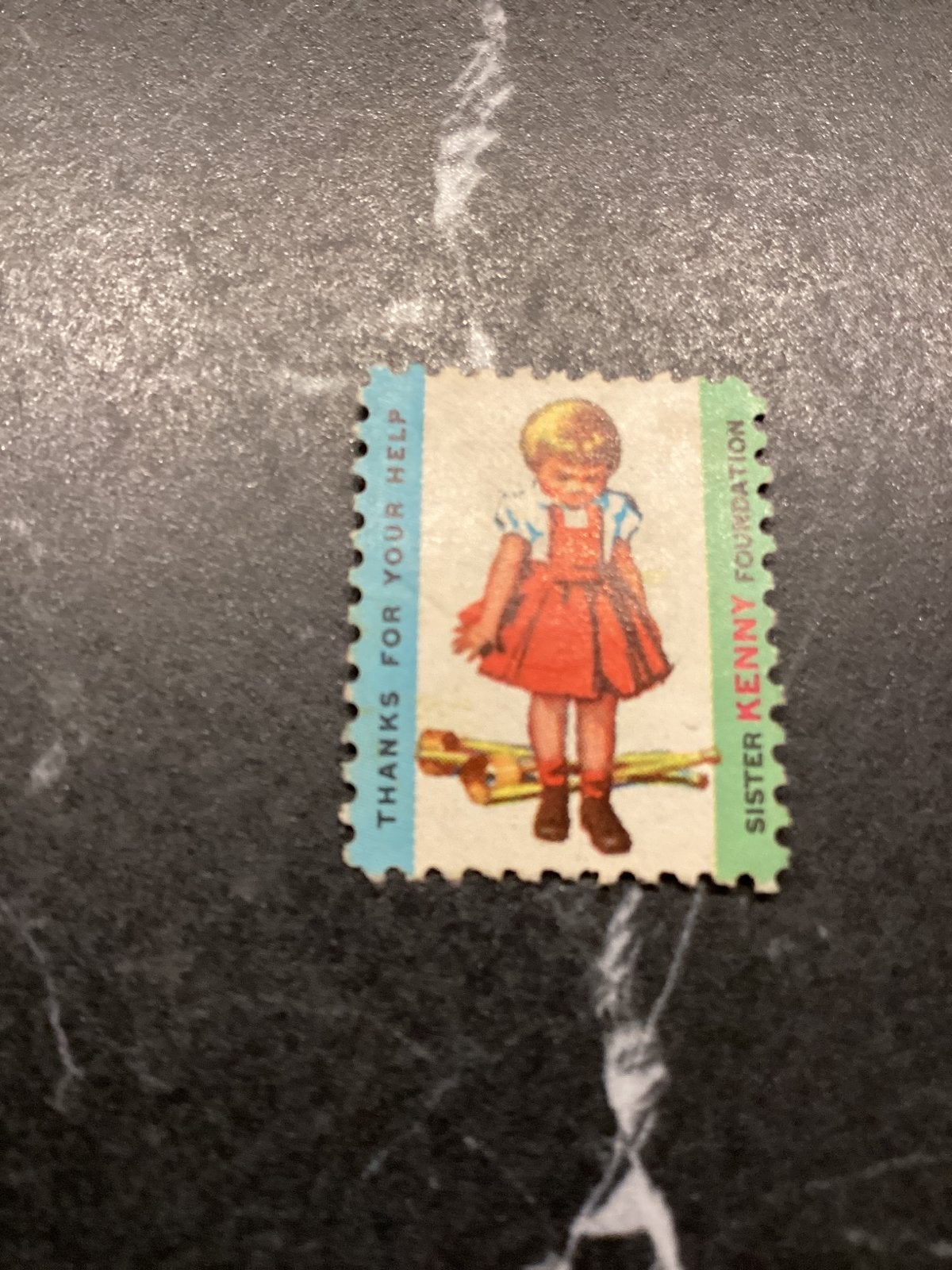 Zeldzame Sister Kenny Foundation postzegel, Ophalen of Verzenden, Gestempeld