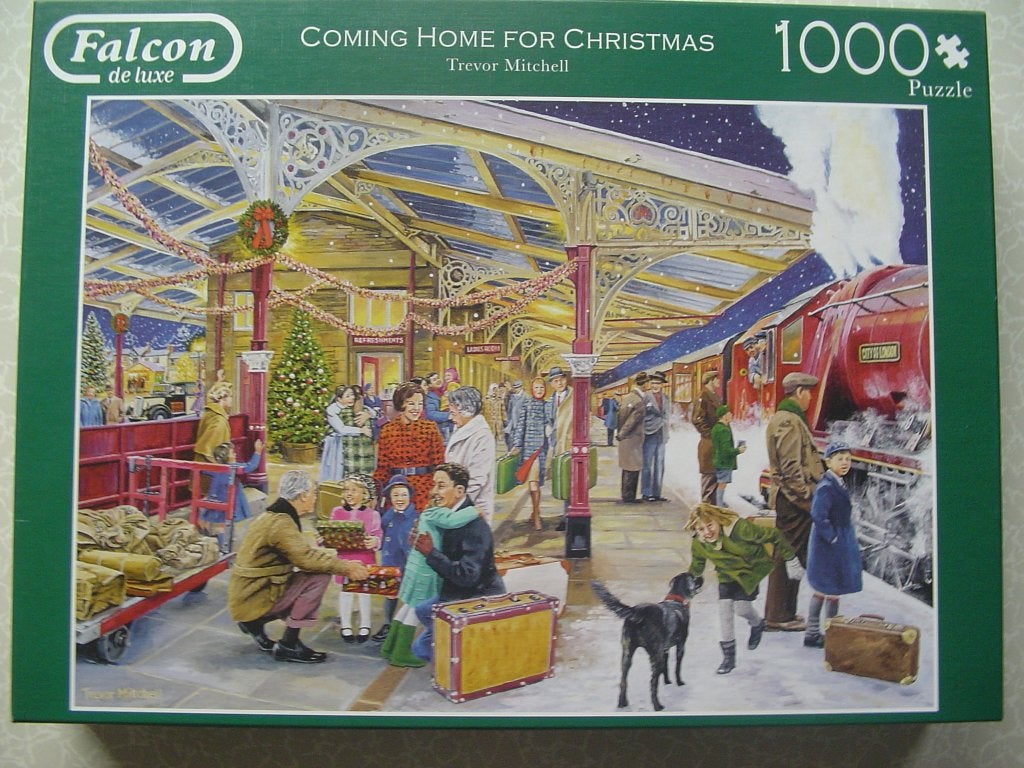 Falcon Kerstpuzzel, Ophalen of Verzenden, 500 t/m 1500 stukjes, Zo goed als nieuw