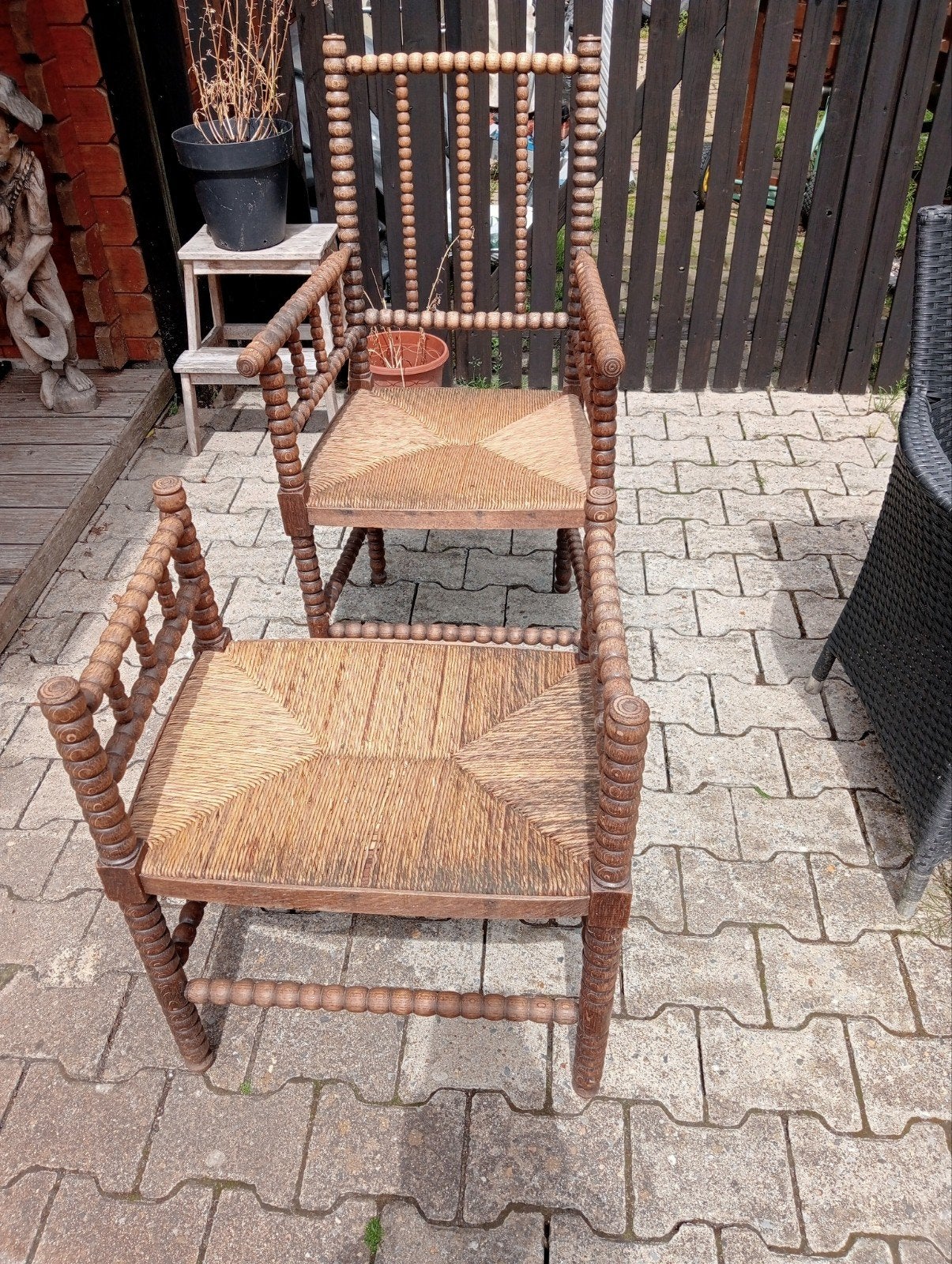 Stoel plus voeten bankje antieke, Antiek en Kunst, Antiek | Meubels | Stoelen en Banken, Ophalen of Verzenden