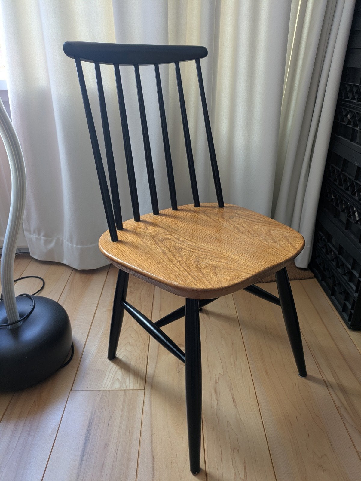 vintage spijlenstoel design jaren 50/60 tapiovaara pastoe, Ophalen, Gebruikt, Bruin, Eén