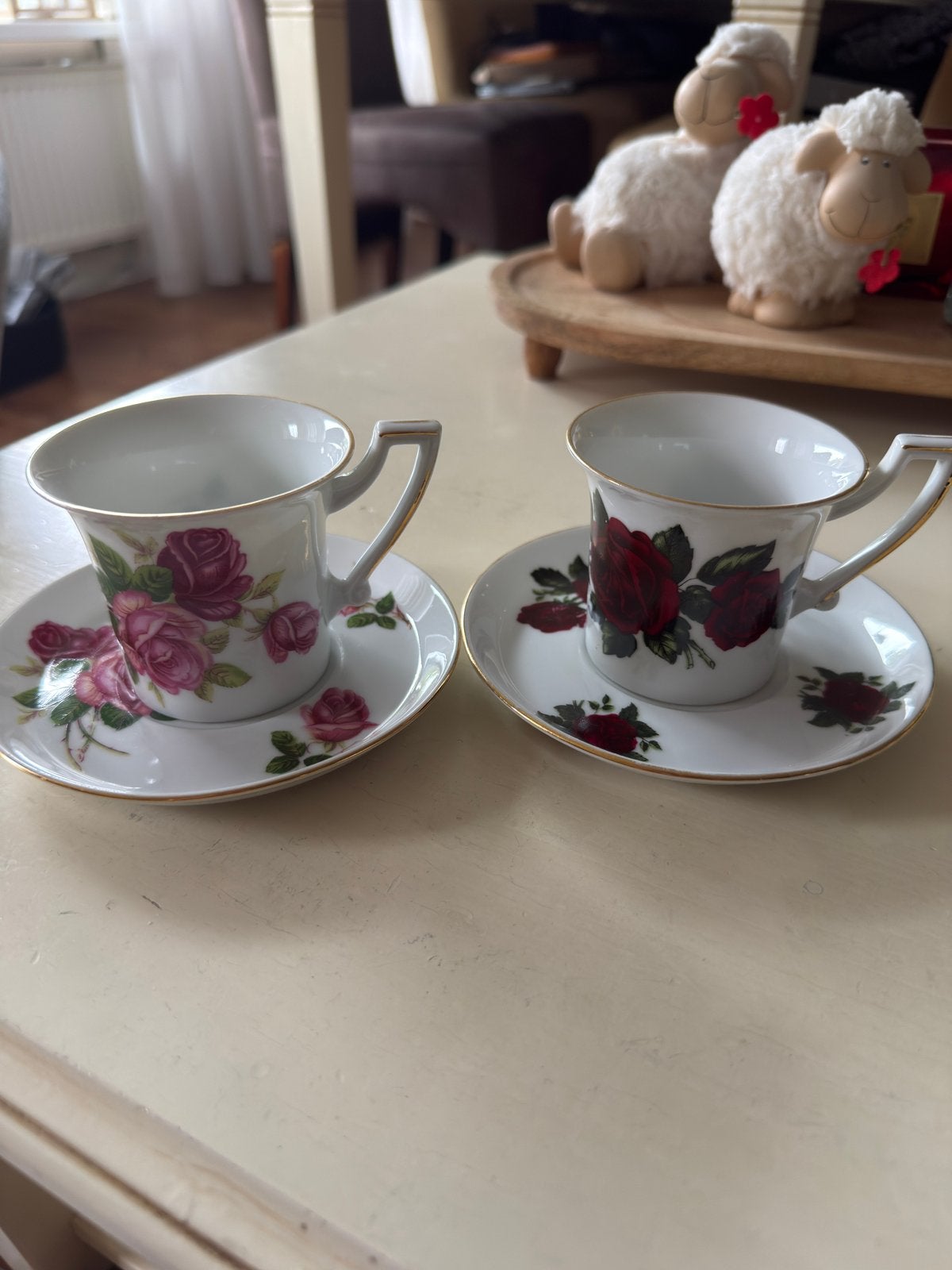 Kop en schotels van Rheinpfalz Hartpozellan, Antiek en Kunst, Antiek | Servies los, Ophalen of Verzenden