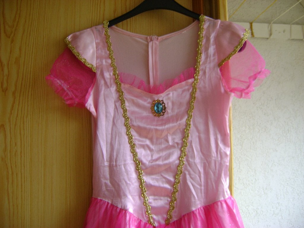 lange roze prinses jurk mt m achter rits roze glitter tule, Kleding | Dames, Maat 38/40 (M), Carnaval, Ophalen of Verzenden, Zo goed als nieuw
