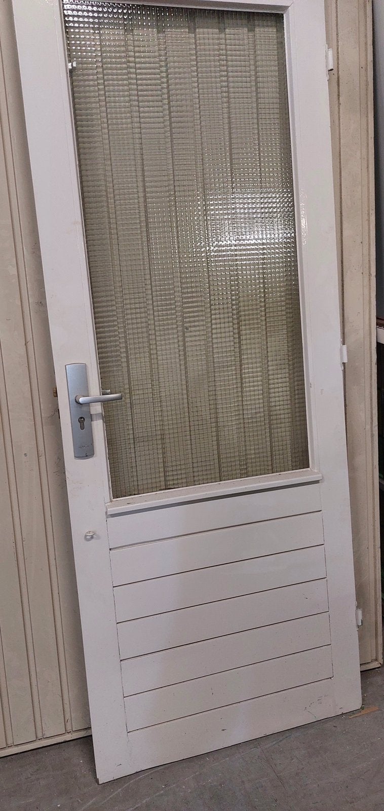 Hardhouten achterdeur met draadglas, Doe-het-zelf en Verbouw, Deuren en Horren, Ophalen of Verzenden