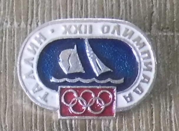 Speld Olympische Spelen Moskou / Tallinn 1980 - Zeilen, Verzamelen, Speldjes, Pins en Buttons, Verzenden, Gebruikt, Sport, Speldje of Pin