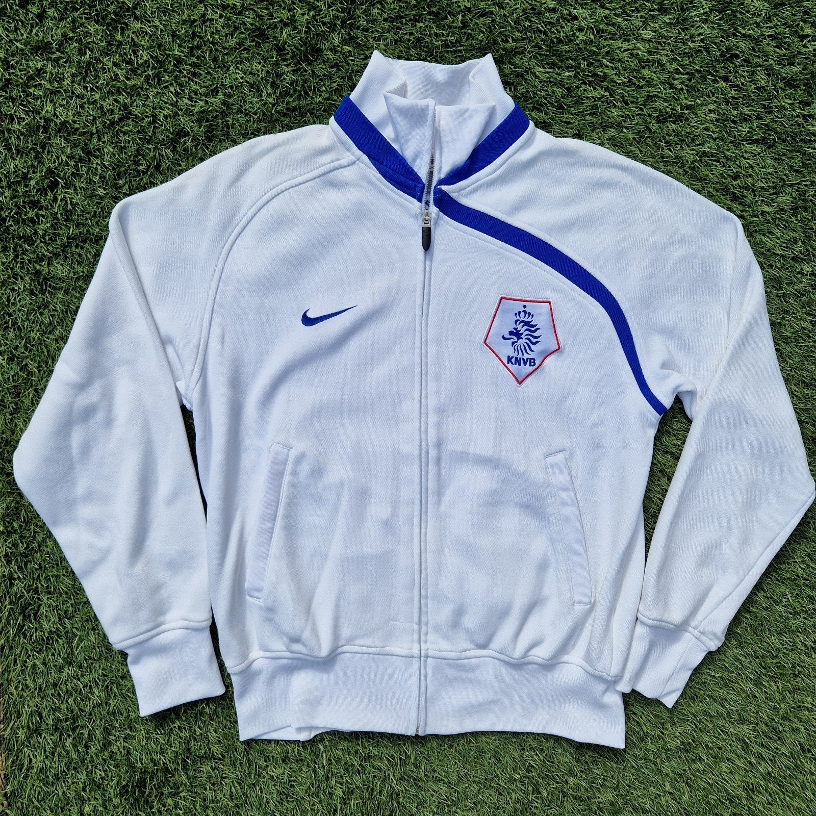 Nederlands elftal N98 vest uit 2008 Oranje KNVB shirt jack, Maat 48/50 (M), Wit, Nike, Ophalen of Verzenden