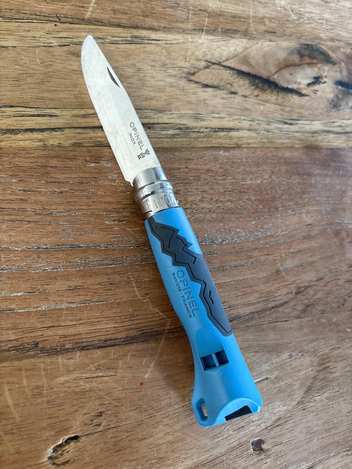 Opinel N07 Outdoor Zakmes Blauw met Fluitje, Ophalen of Verzenden, Gebruikt