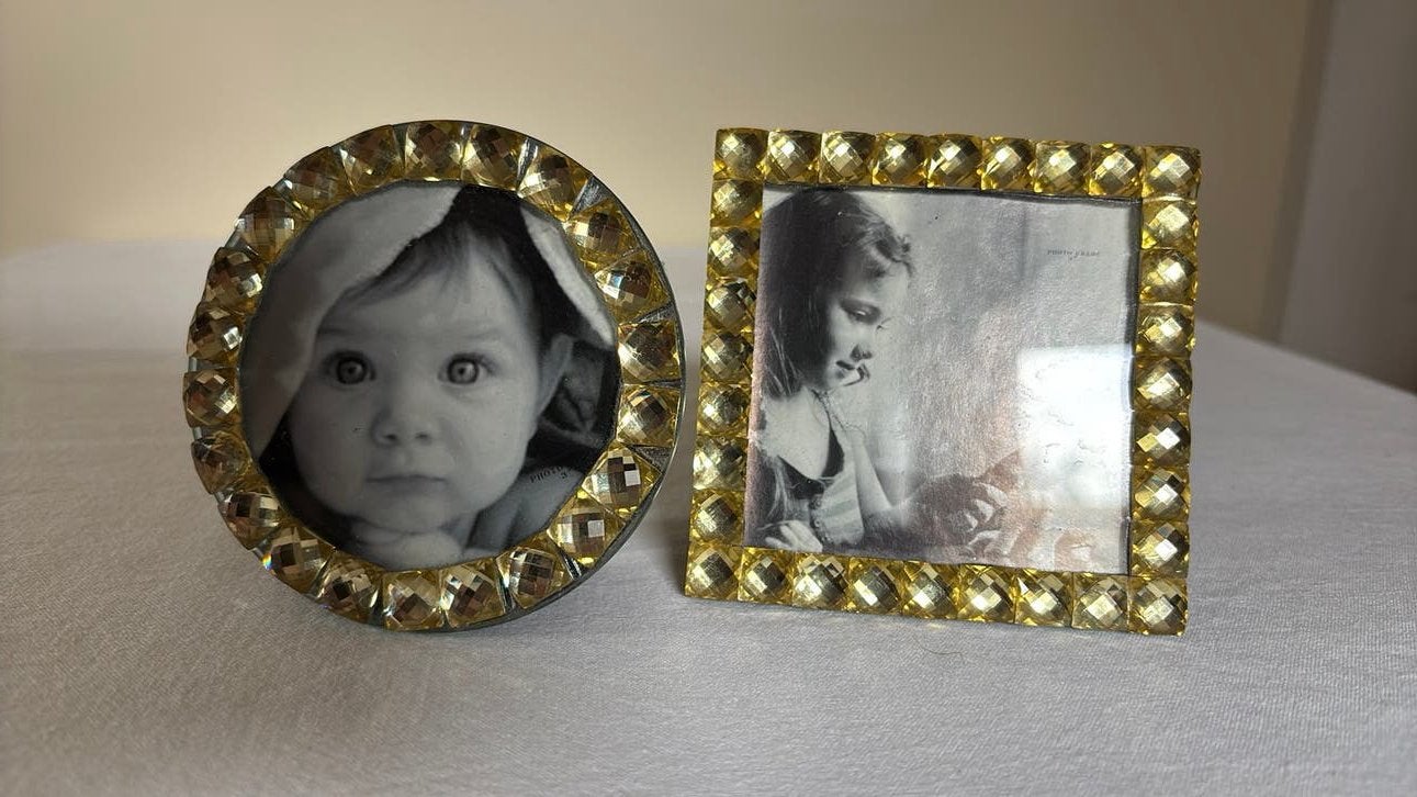 2 fotolijstjes met siersteen randje, Ophalen of Verzenden, Zo goed als nieuw