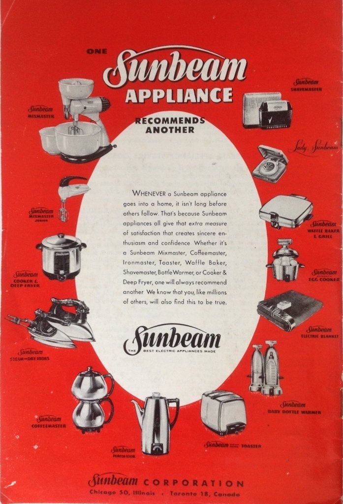 Vintage Engelse Gebruiksaanwijzing sunbeam mixmaster USA, Ophalen of Verzenden