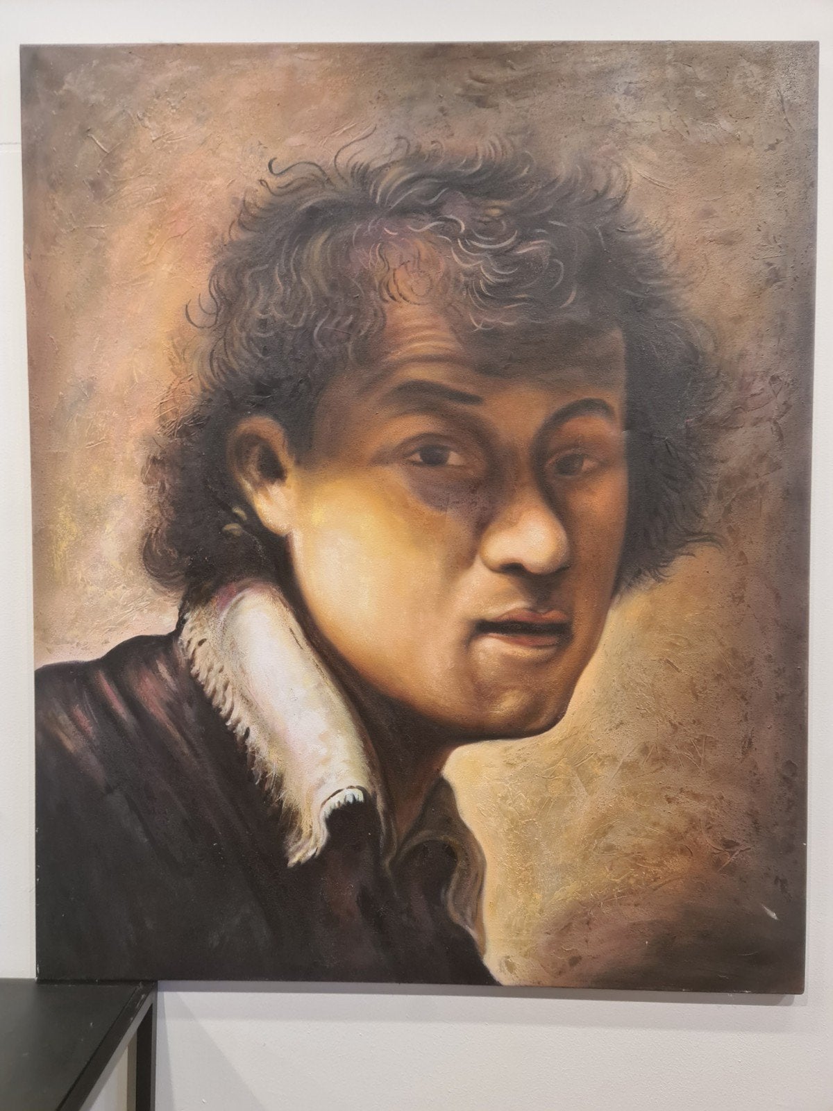 zelfportret Rembrandt van Rijn 120x100cm €285, Ophalen, Doek, Portret of Personen, Oud hollands