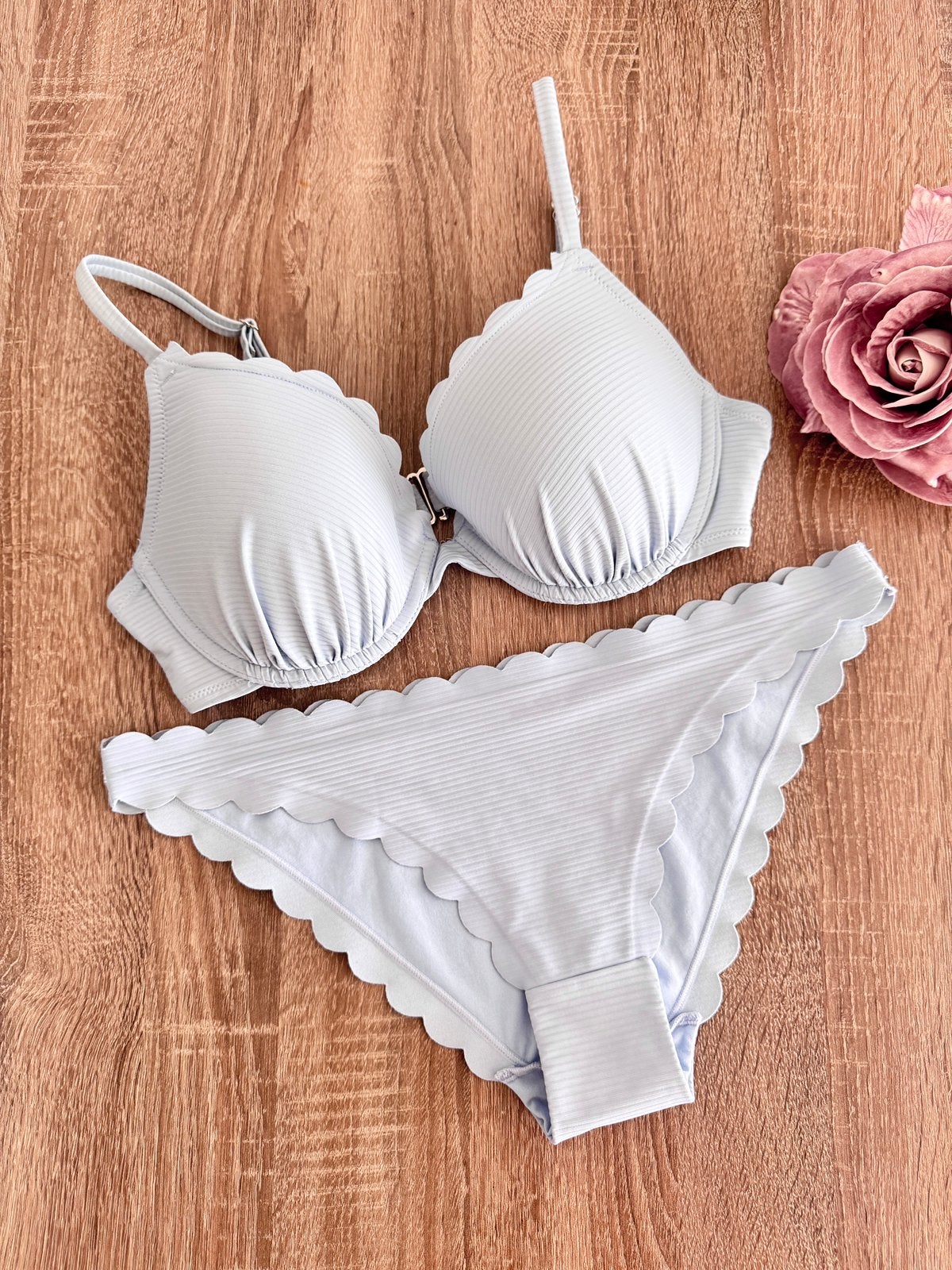 H&M push-up beugel bikini 80C/M - lichtblauw, H&M, Blauw, Ophalen of Verzenden, Zo goed als nieuw