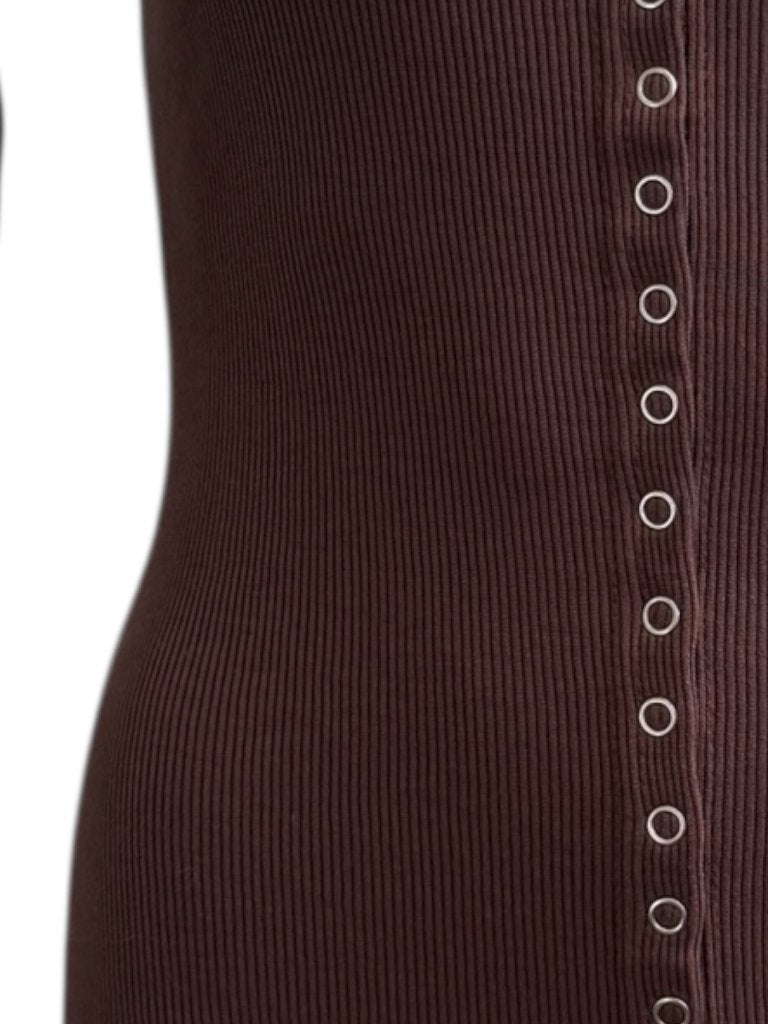 Meshki jurk S, Bruin, Ophalen of Verzenden, Zo goed als nieuw, Onder de knie