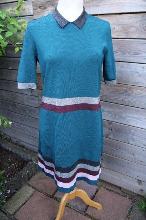 Jurk groen/ grijs Ted Baker mt 2 (36/38) Vaste prijs, Ophalen of Verzenden, Zo goed als nieuw, Knielengte, Maat 36 (S)