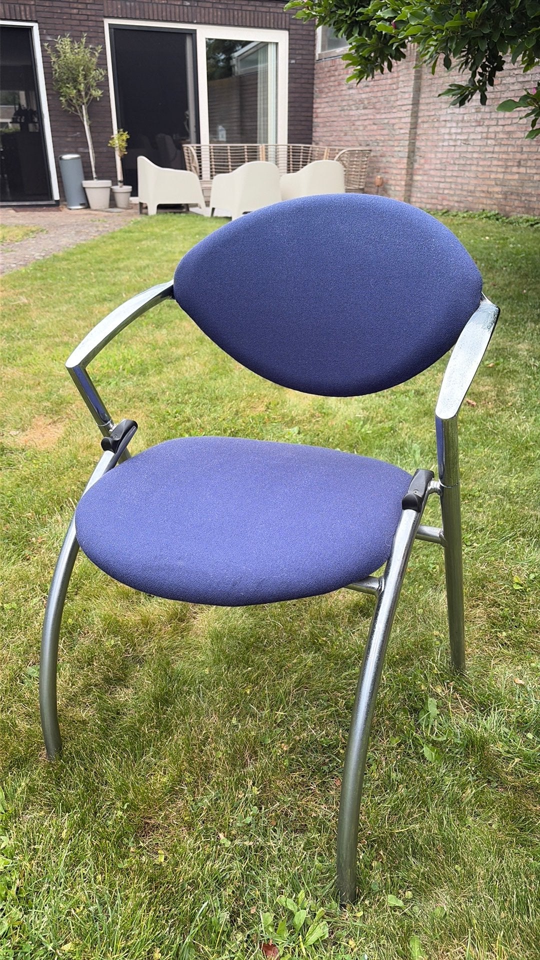 Stoel blauw, Ophalen, Overige materialen, Gebruikt, Blauw