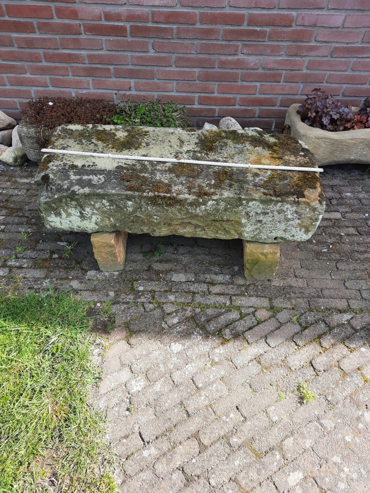 Bentheimer bankje met onderleggers - 100x40x25 cm, Ophalen