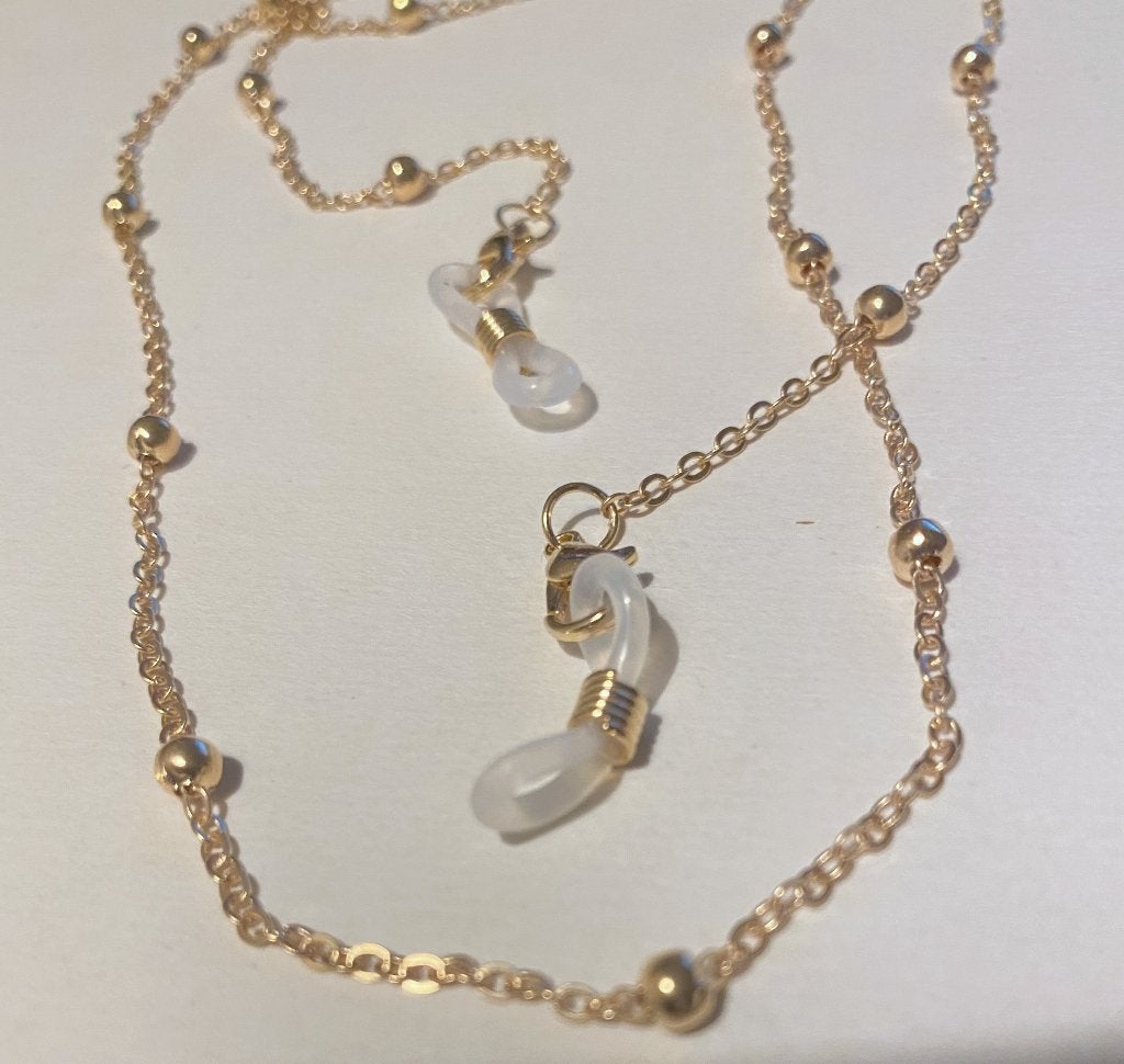 goudkleurige brilketting brilkoord voor bril / zonnebril, Ophalen of Verzenden, Nieuw, Goud, Overige materialen