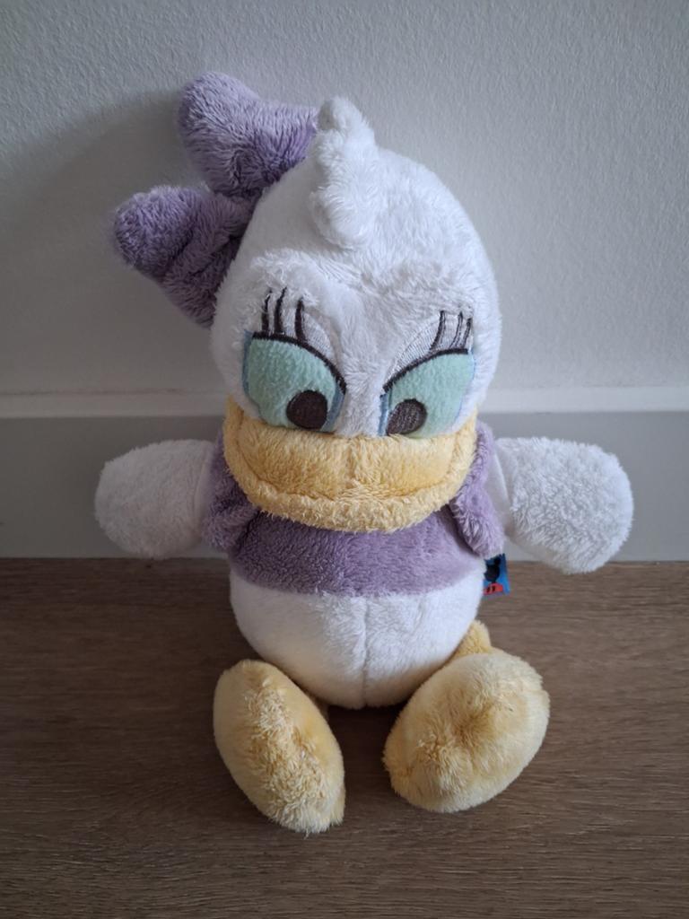 Knuffel Katrien Daisy Duck paars wit 25 cm K9987, Ophalen of Verzenden, Zo goed als nieuw