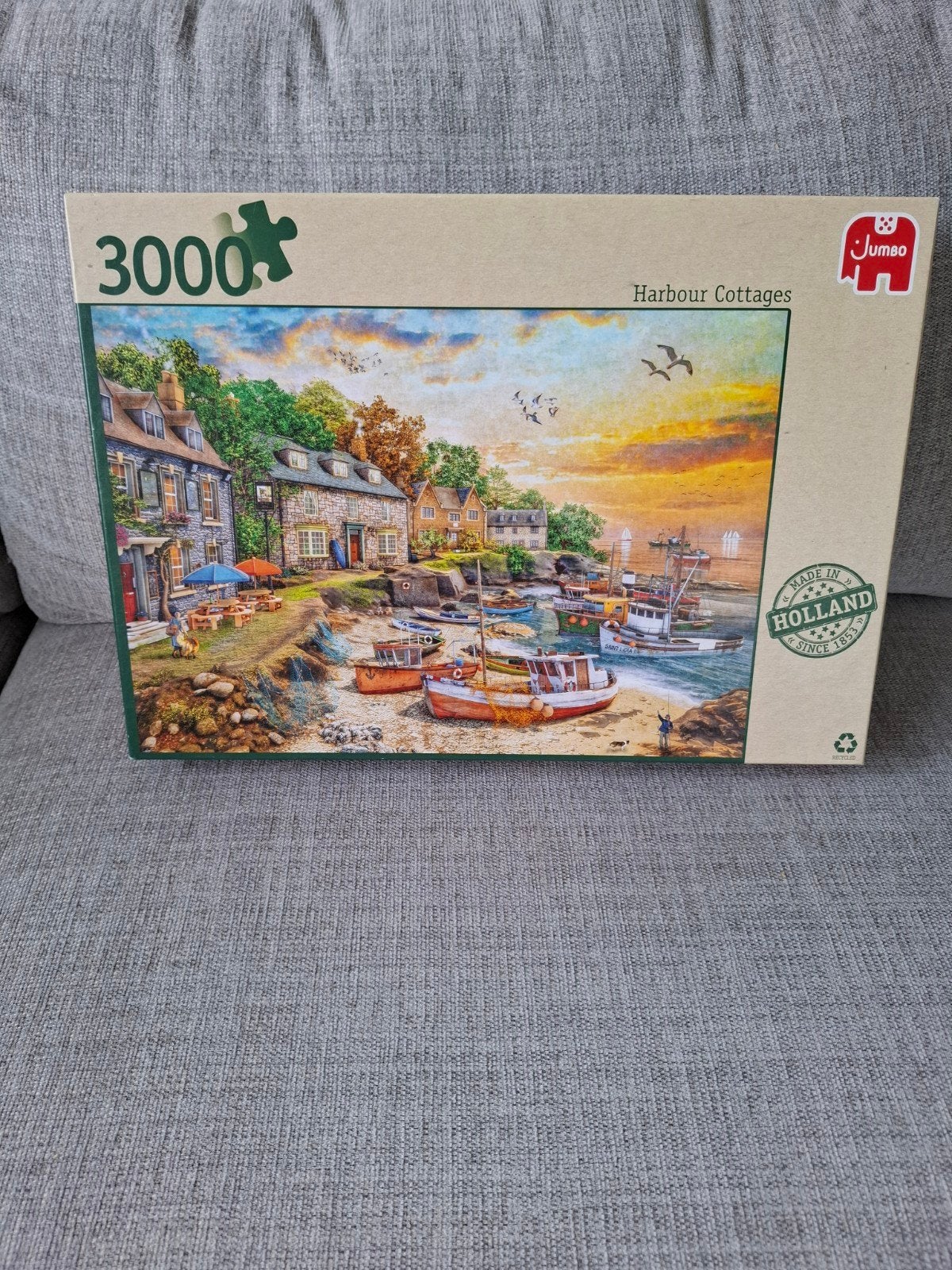 Jumbo Legpuzzel 3000 Stukjes - Harbour Cottages, Ophalen of Verzenden, Meer dan 1500 stukjes, Zo goed als nieuw, Legpuzzel