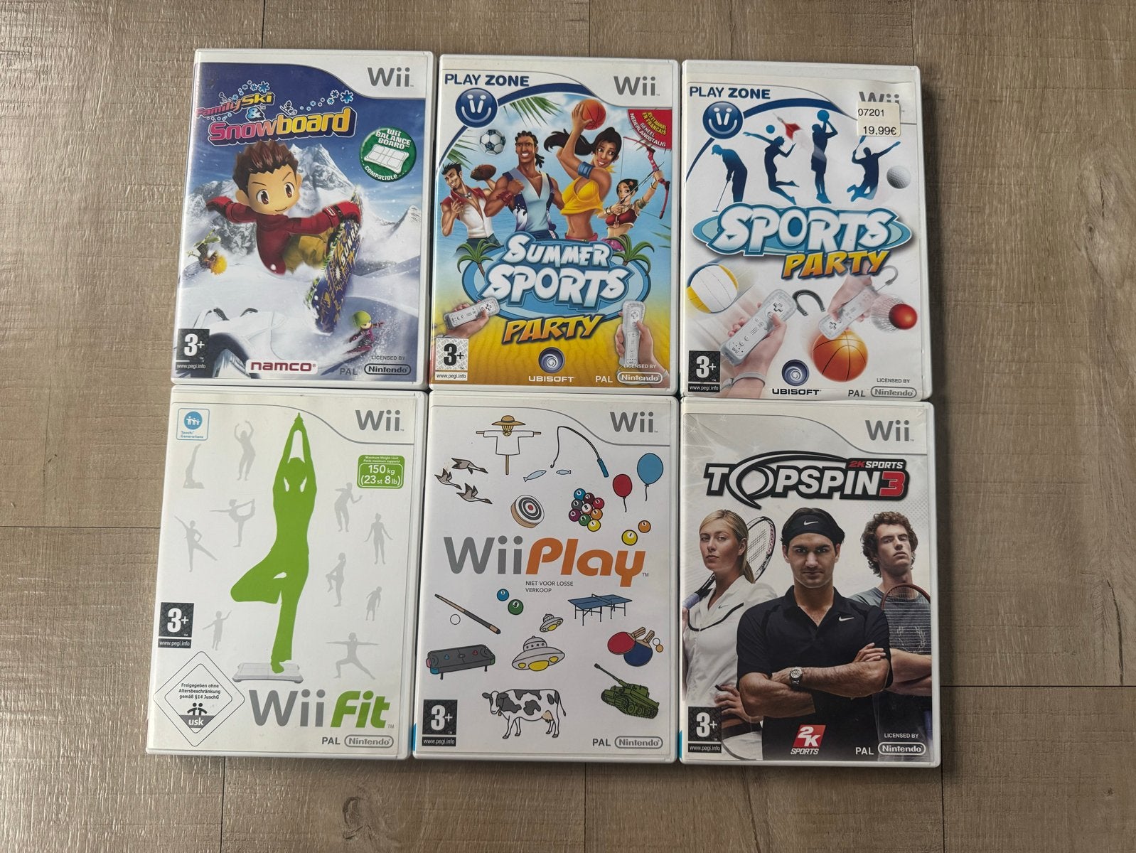 Wii Games: Wii Fit, Wii Play, Topspin 3, Sports Party, Summe, Gebruikt, Eén computer, Ophalen of Verzenden, Sport