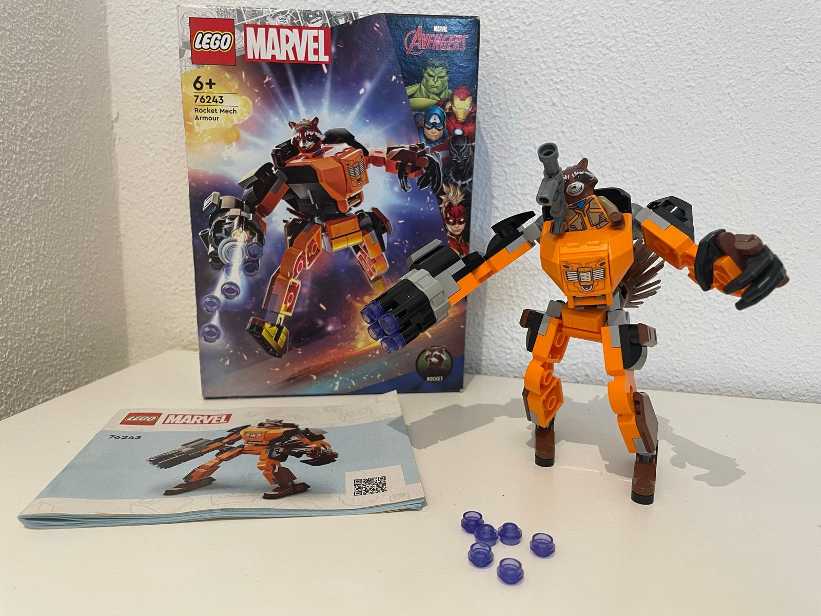 LEGO 76243 Marvel Rocket Mech Armour, Ophalen of Verzenden, Zo goed als nieuw, Overige merken