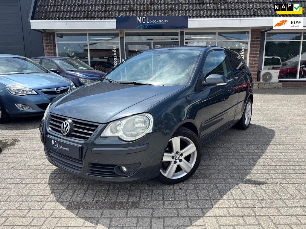 Volkswagen Polo 1.4-16V Optive | Airco | Nap | Boekjes | bet, Auto's, Voorwielaandrijving, Gebruikt, 4 cilinders, Blauw
