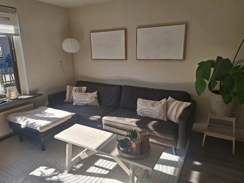 4 zitsbank + hocker groen, Huis en Inrichting, Ophalen, 250 tot 300 cm, Gebruikt, 75 tot 100 cm