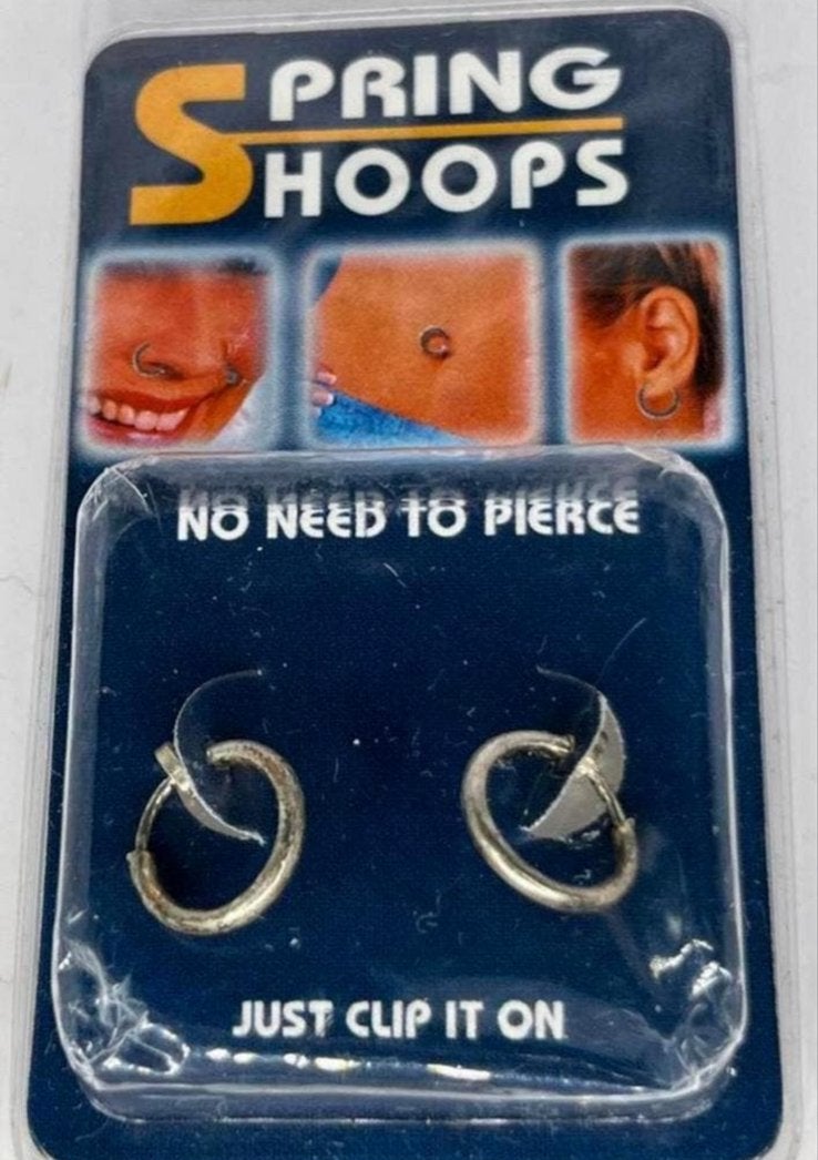 Spring Hoops Clip-on Oorbellen Goud/Zilver - Geen Piercing, Ophalen of Verzenden, Nieuw, Overige materialen, Oor- of Traguspiercing