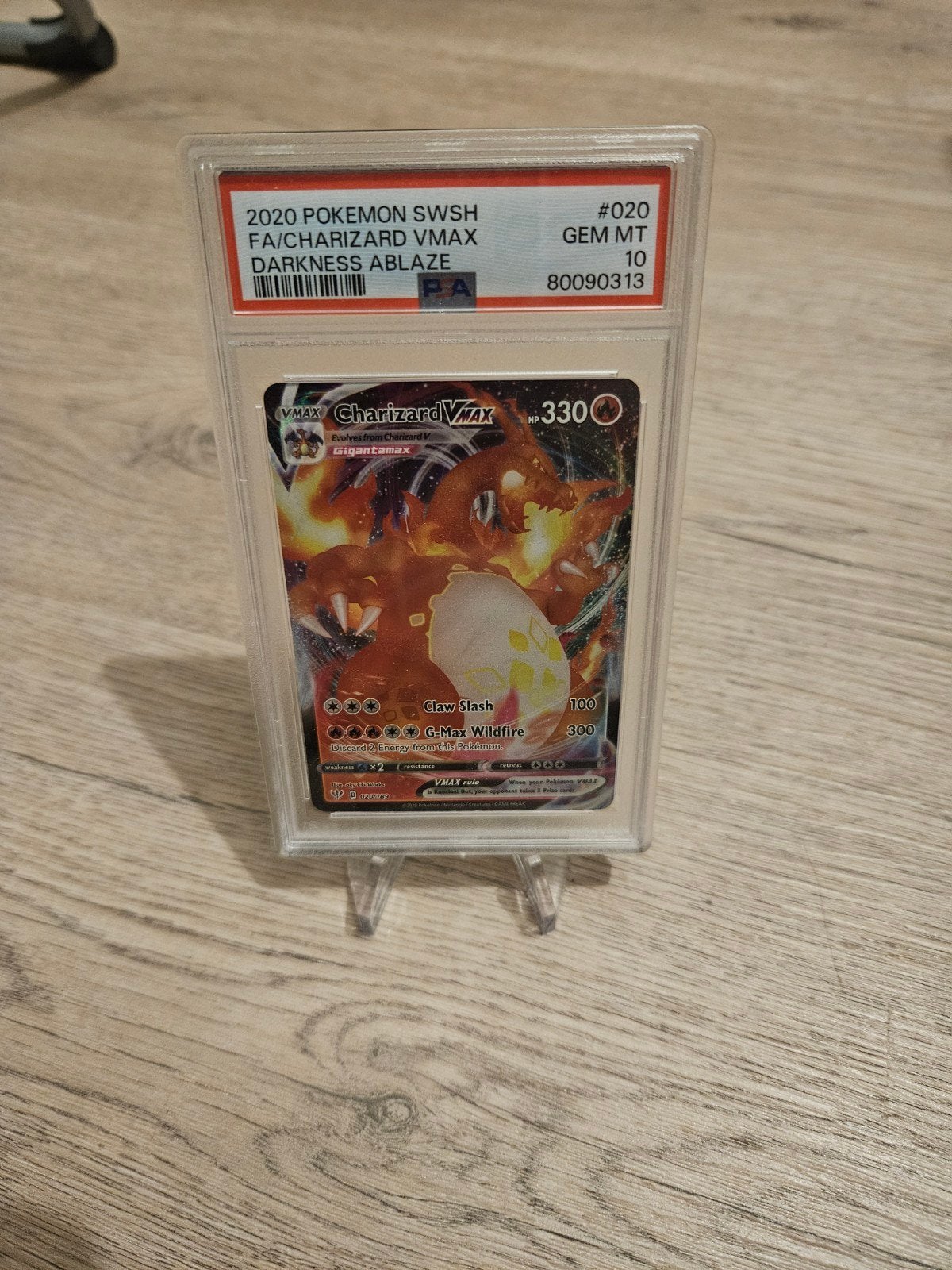 PSA 10 Charizard VMAX SWSH Darkness Ablaze Pokémon kaart, Ophalen of Verzenden, Nieuw, Losse kaart