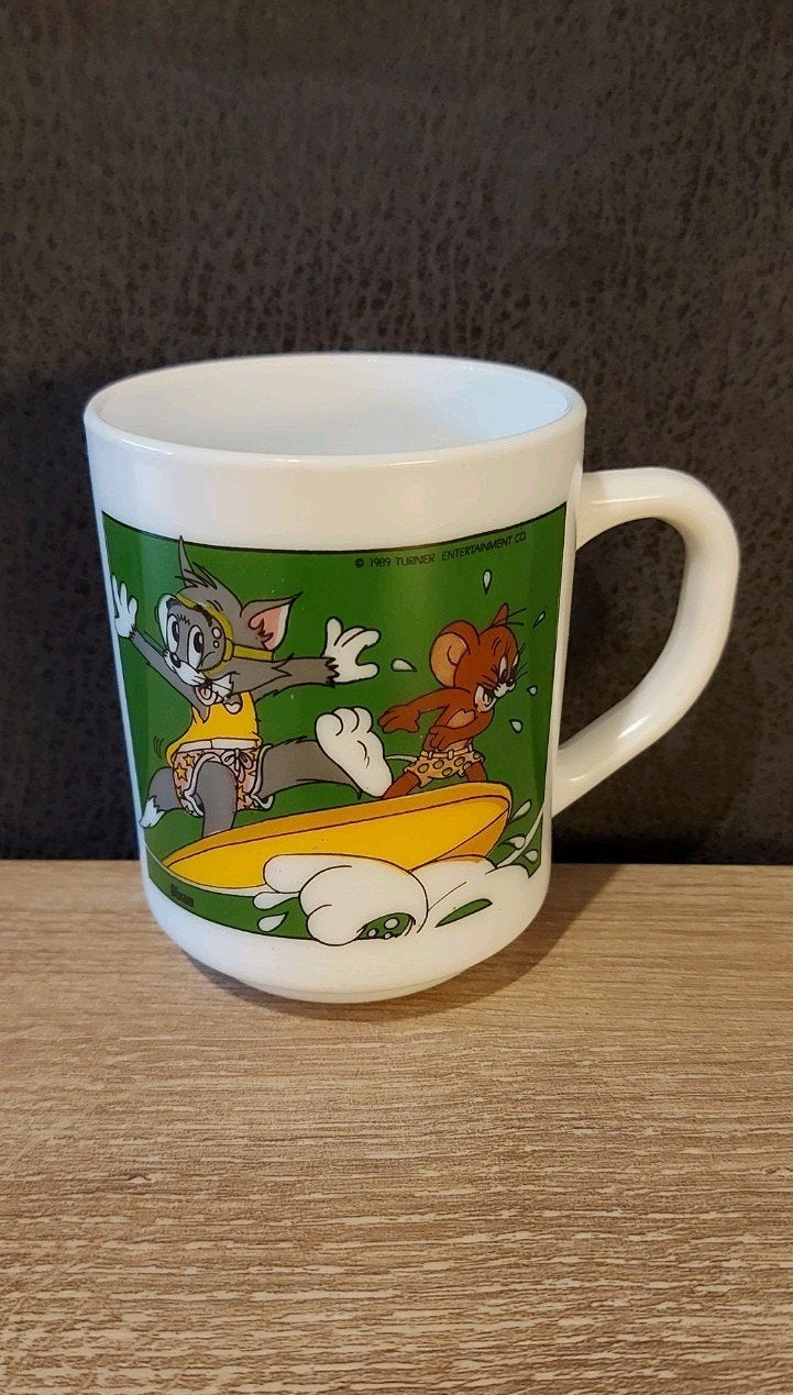 Vintage Tom & Jerry mok, Verzamelen, Ophalen of Verzenden, Gebruikt, Gebruiksvoorwerp