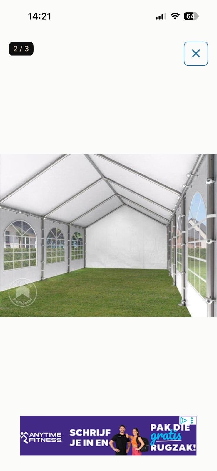 Partytent 4x8m met deuren en zijwanden, Tuin en Terras, Partytenten, Ophalen, Gebruikt, Partytent, 4 tot 6 meter