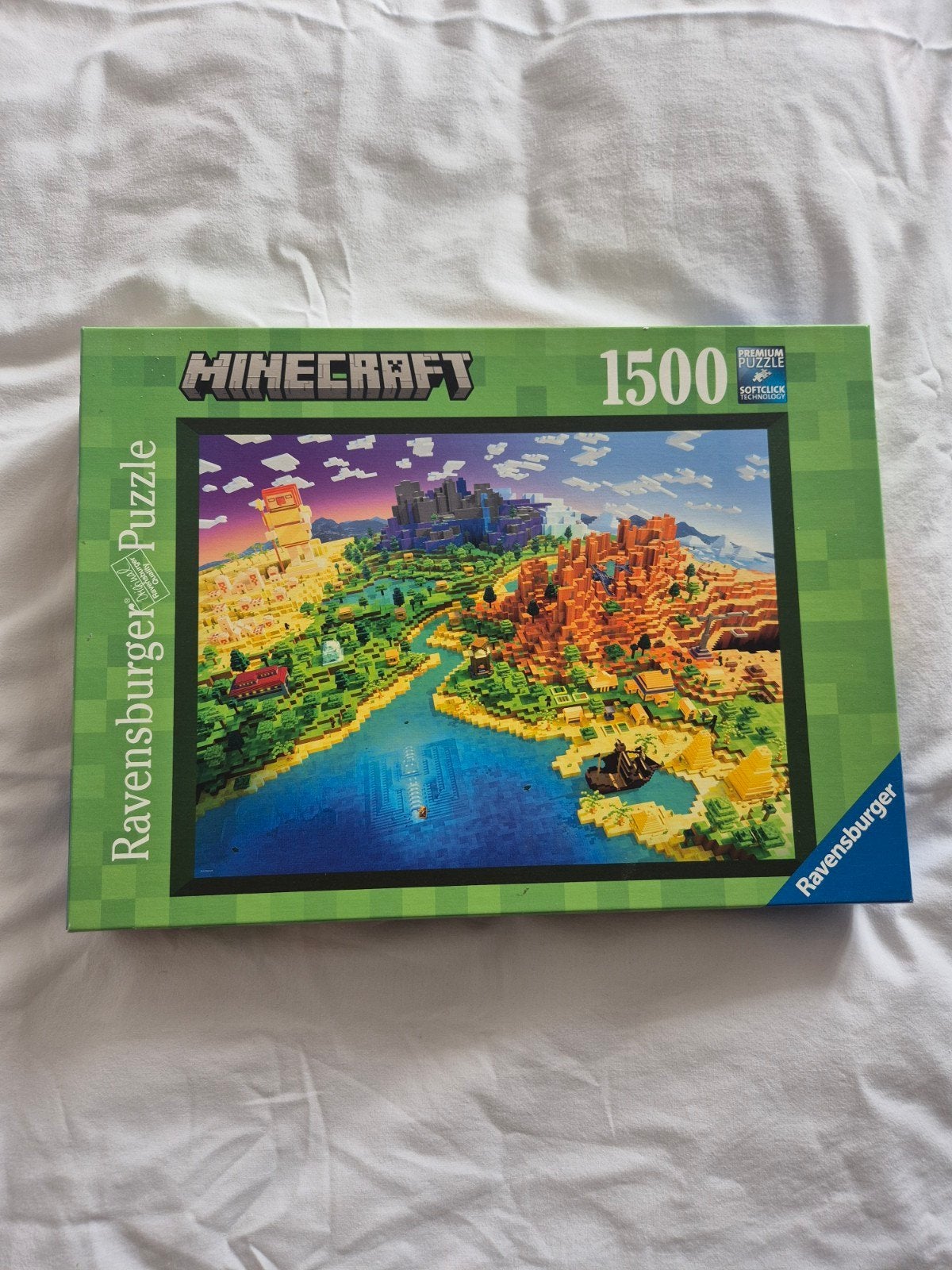 Minecraft Ravensburger Legpuzzel 1500 stukjes - Compleet, Ophalen, 500 t/m 1500 stukjes, Zo goed als nieuw, Legpuzzel