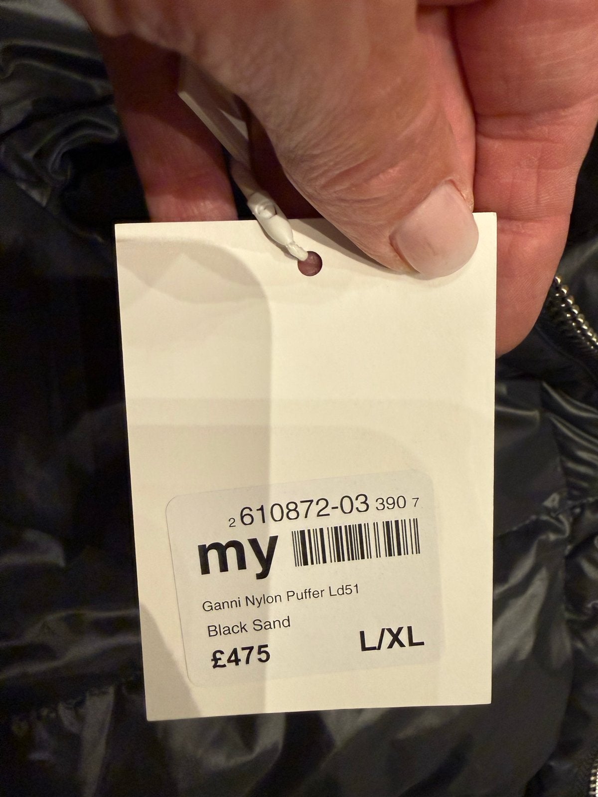 GANNI Shiny Nylon Puffer Jacket Black Sand L/XL nieuw €595, Ophalen of Verzenden, Nieuw, Maat 46/48 (XL) of groter, Zwart
