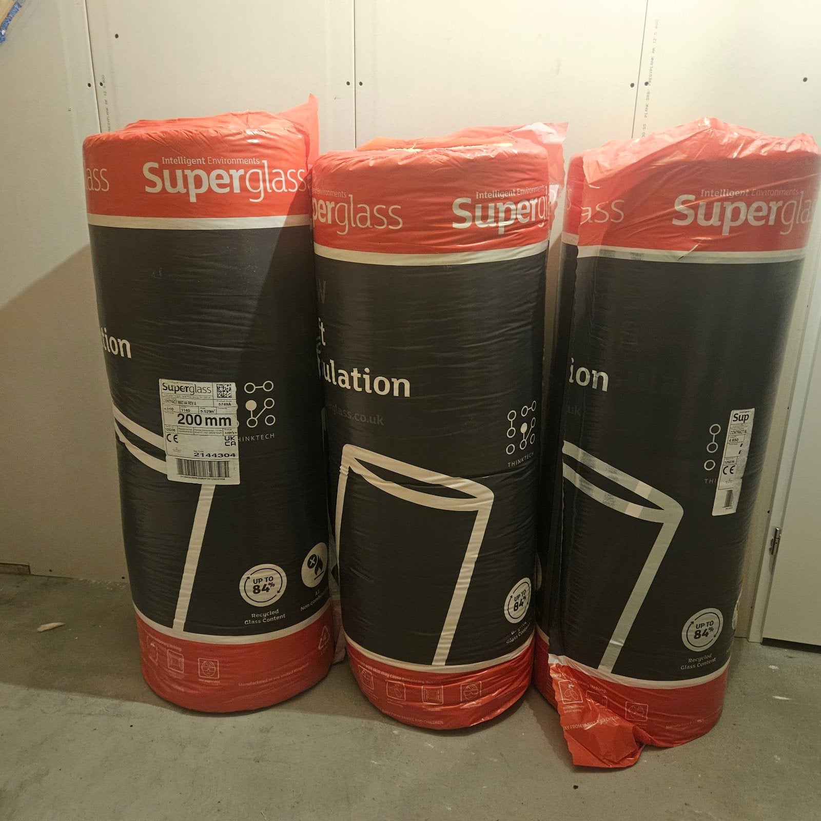 Superglass Glaswol Isolatie 200 mm - Nieuw, Ophalen, Nieuw, 15 m² of meer, Glaswol