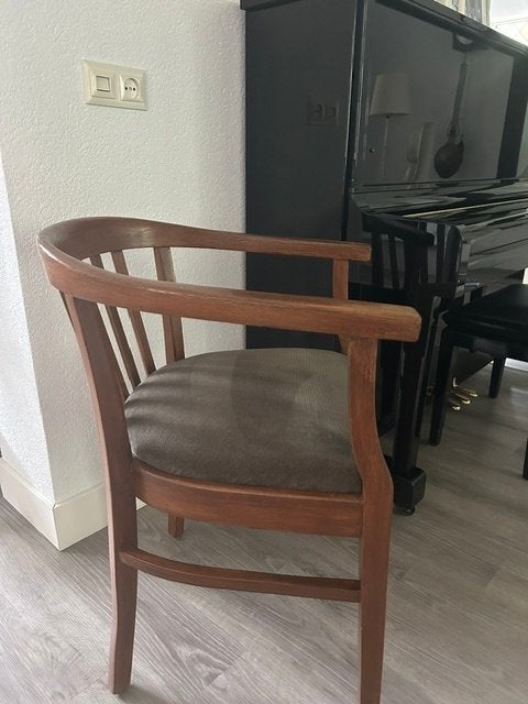 klassiek houten kuipstoel, Ophalen, Gebruikt, Bruin, Art deco