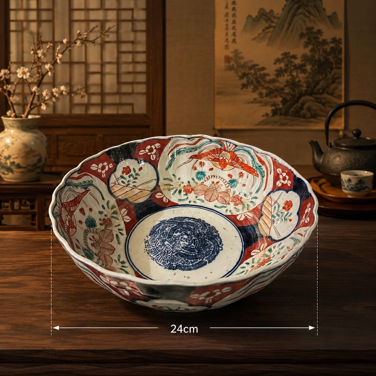 Antieke Japanse imari schaal 24cm, Ophalen of Verzenden