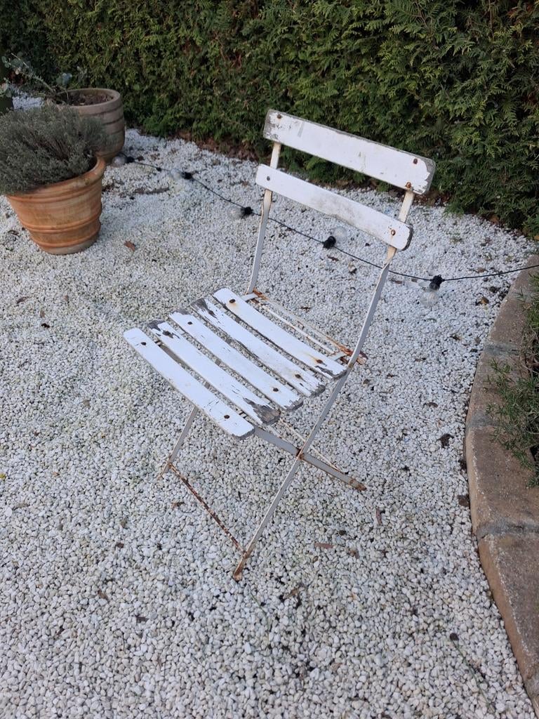 Frans bistro opklapstoeltje, Ophalen of Verzenden, Gebruikt, Hout, Inklapbaar