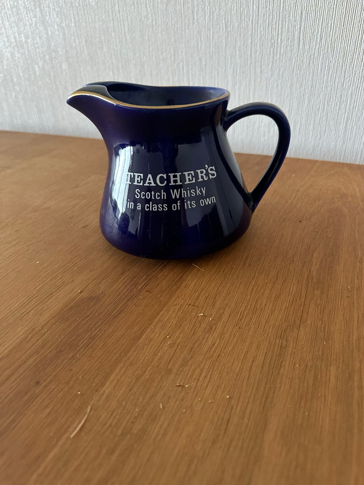 Vintage Teacher's Whisky Water Jug - Blauw Keramiek, Ophalen