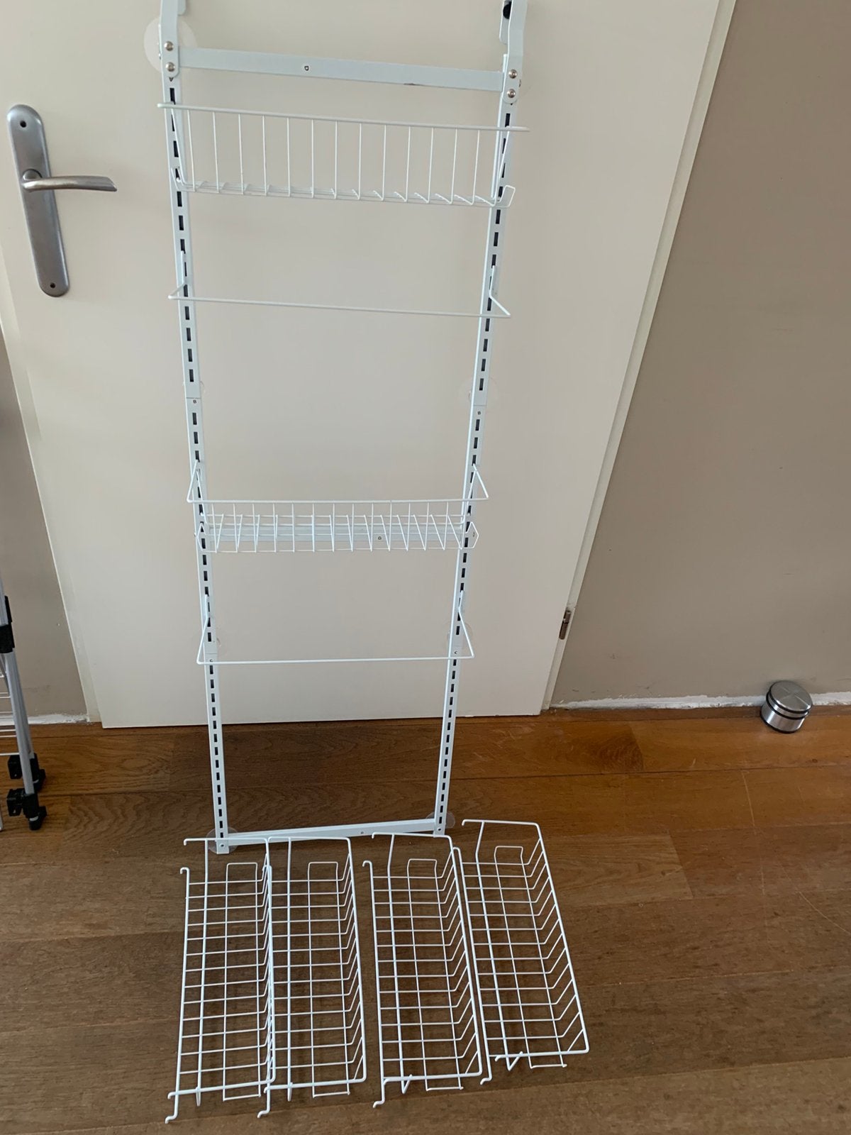 Metalen deurrek met mandjes wit, Ophalen of Verzenden