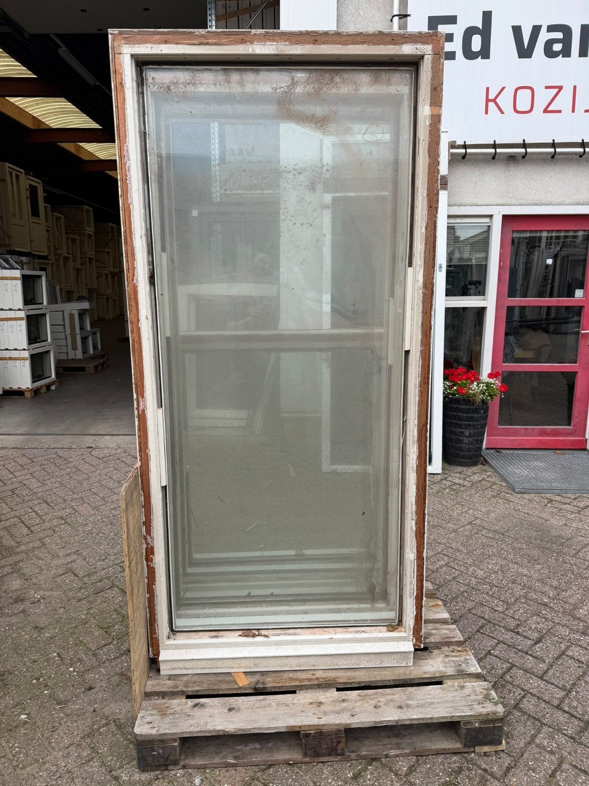 4 x red ceder raamkozijnjes, Gevelraam of Ruit, Gebruikt, 80 tot 120 cm, Dubbelglas